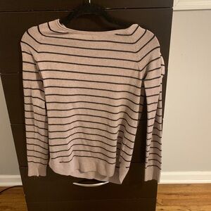 Pink Clover Beige and Black Striped Sweater